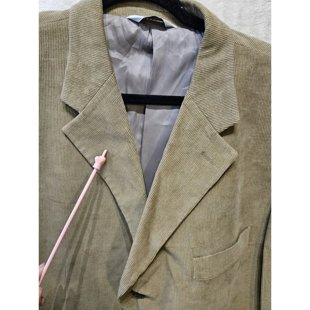 Linea Uomo 48L Tan Corduroy Blazer Sport Coat 3 Button‎ Cotton Long
